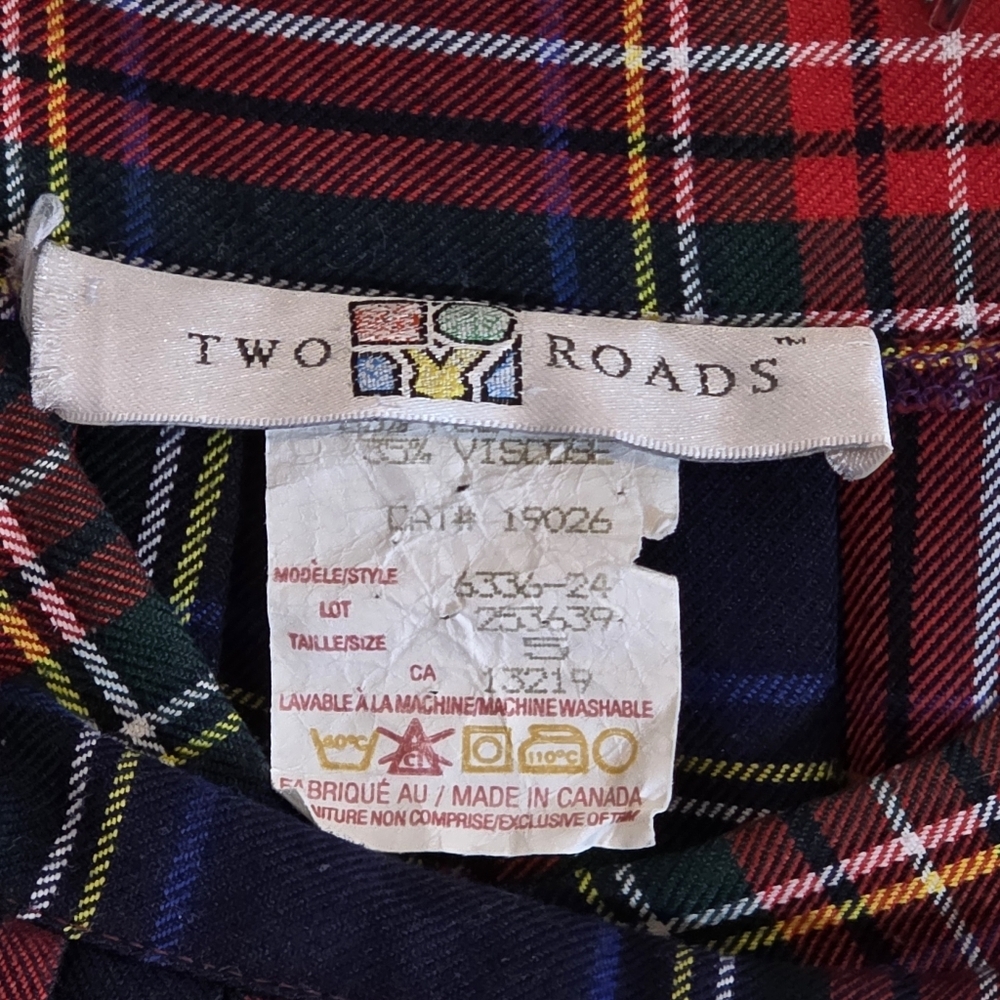 Vintage 90s Two Roads Plaid Maxi Skirt - Dark Academia - Made in Canada - Picture 2 of 4